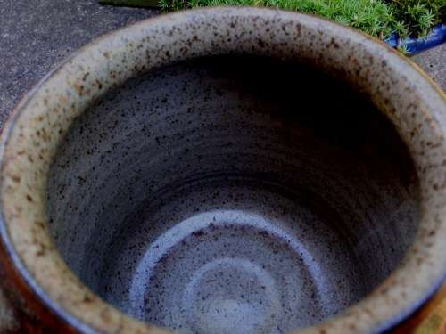 FABULOUS STUDIO POTTERY JAR - INTERESTING DESIGN - HAS MARKING ON BASE