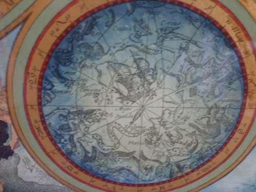 AMAZING `MAP OF THE WORLD`  HAND PAINTED BY `THE VICTORIA STUDIO` COPY OF MAP 1626! GOOD CONDITION
