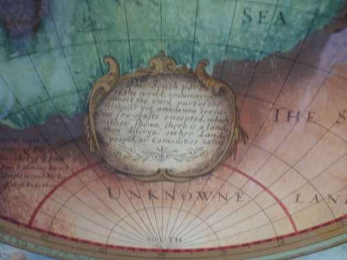 AMAZING `MAP OF THE WORLD`  HAND PAINTED BY `THE VICTORIA STUDIO` COPY OF MAP 1626! GOOD CONDITION