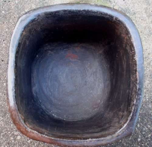 INTERESTING, RUSTIC STONEWARE JAR WITH HAND MADE IMAGES OF FISH - INTRIQUING!