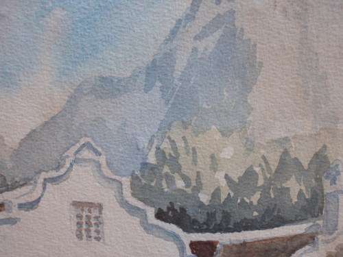 AMAZING ORIGINAL WATERCOLOUR OF DR. ANTON RUPERT`S FARM by E.G.GREEN - REAL CHARACTER PIECE!