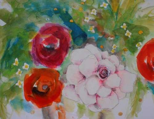 STUNNING AND BEAUTIFUL ORIGINAL PAINTING - UNUSUAL STYLE - FRESH AND LOVELY