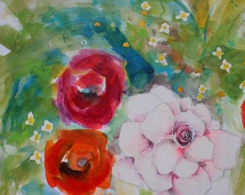 STUNNING AND BEAUTIFUL ORIGINAL PAINTING - UNUSUAL STYLE - FRESH AND LOVELY