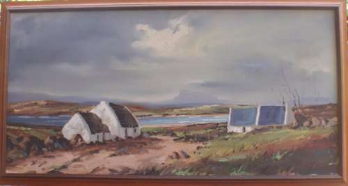 PAIR OF ORIGINAL OIL PAINTINGS BY IRISH ARTISTS `CROFTERS COTTAGES` IN CONNEMARE - THEY ARE AMAZING