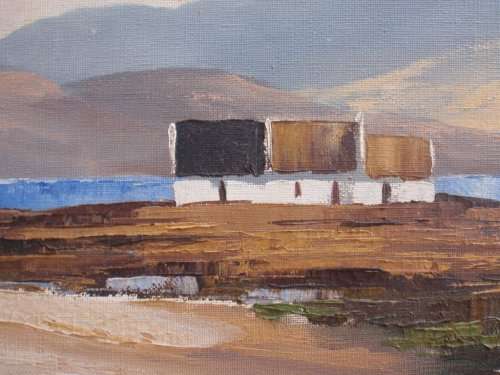 PAIR OF ORIGINAL OIL PAINTINGS BY IRISH ARTISTS `CROFTERS COTTAGES` IN CONNEMARE - THEY ARE AMAZING