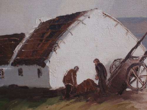 PAIR OF ORIGINAL OIL PAINTINGS BY IRISH ARTISTS `CROFTERS COTTAGES` IN CONNEMARE - THEY ARE AMAZING
