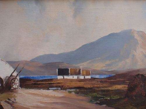 PAIR OF ORIGINAL OIL PAINTINGS BY IRISH ARTISTS `CROFTERS COTTAGES` IN CONNEMARE - THEY ARE AMAZING