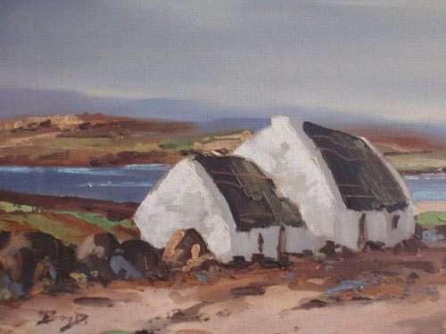 PAIR OF ORIGINAL OIL PAINTINGS BY IRISH ARTISTS `CROFTERS COTTAGES` IN CONNEMARE - THEY ARE AMAZING