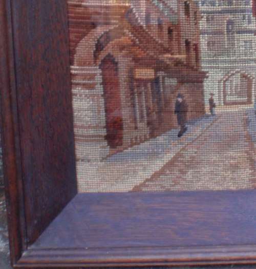 ANTIQUE TAPESTRY IN THE MOST MAGNIFICENT LARGE OAK FRAME - GORGEOUS MELLOW, NEUTRAL COLOURS.