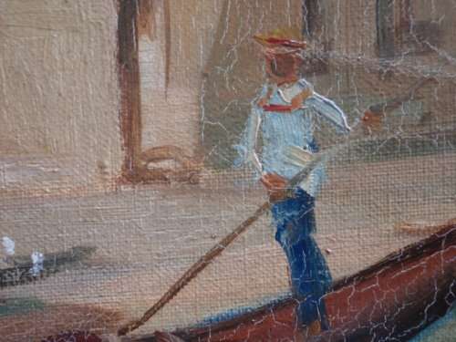 VINTAGE WONDERFUL ORIGINAL by RINALDO CARESSA. 1929-2009  IMPRESSIONIST VENICE SCENE.