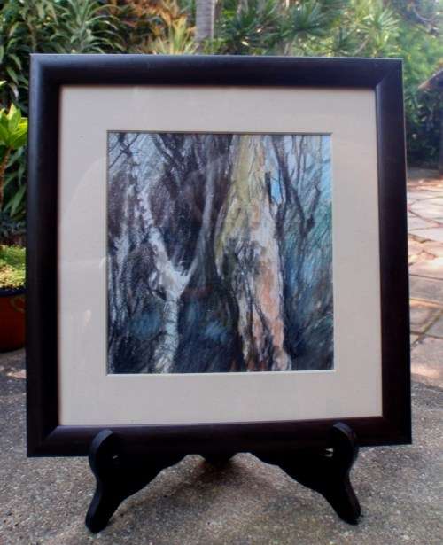 ABSTRACT ORIGINAL SKETCH - `FOREST` FABULOUS SOPHISTICATED PIECE, WELL FRAMED READY TO HANG.