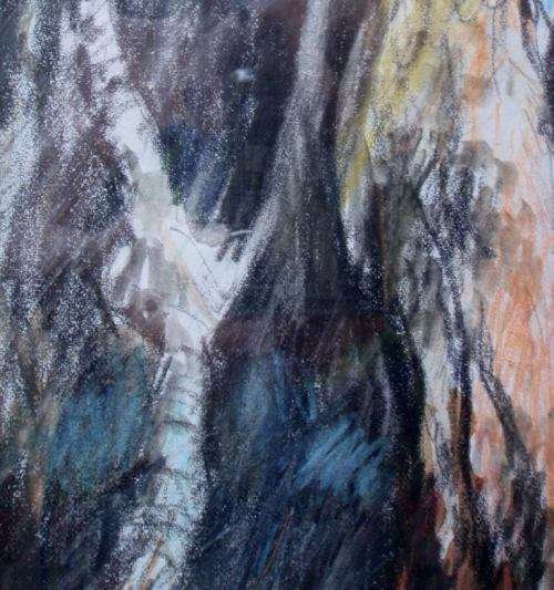 ABSTRACT ORIGINAL SKETCH - `FOREST` FABULOUS SOPHISTICATED PIECE, WELL FRAMED READY TO HANG.