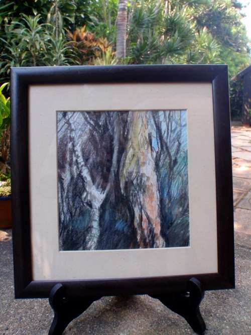 ABSTRACT ORIGINAL SKETCH - `FOREST` FABULOUS SOPHISTICATED PIECE, WELL FRAMED READY TO HANG.