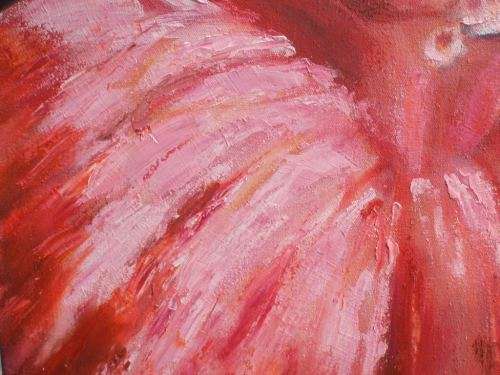 FABULOUS `DEGAS STYLE` BALLET DANCER signed JULIENNE. RICH CORAL, PEACHY HUES.  REALLY LOVELY!
