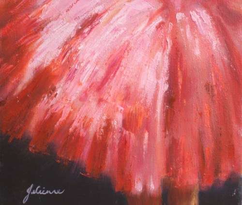 FABULOUS `DEGAS STYLE` BALLET DANCER signed JULIENNE. RICH CORAL, PEACHY HUES.  REALLY LOVELY!