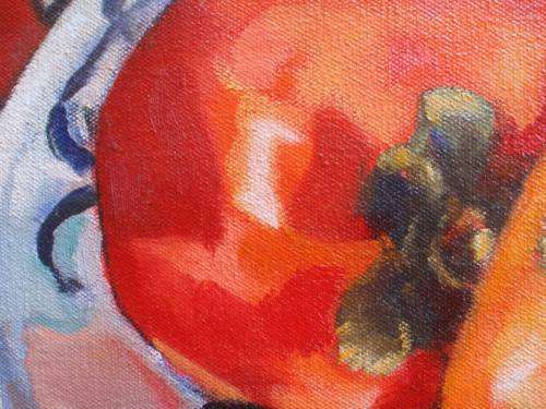 AMAZING AND BEAUTIFUL ORIGINAL, RONNIE HUBER OIL PAINTING `PERSIMMONS` TROPICAL DECOR DELIGHT!