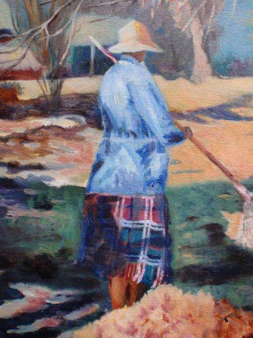 WONDERFUL ORIGINAL MAUREEN DE MOOR. IMPRESSIONIST OIL PAINTING `AUTUMN IN CLARENS` WELL KNOWN ARTIST