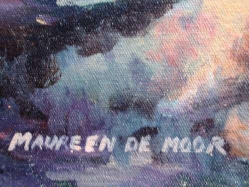 WONDERFUL ORIGINAL MAUREEN DE MOOR. IMPRESSIONIST OIL PAINTING `AUTUMN IN CLARENS` WELL KNOWN ARTIST