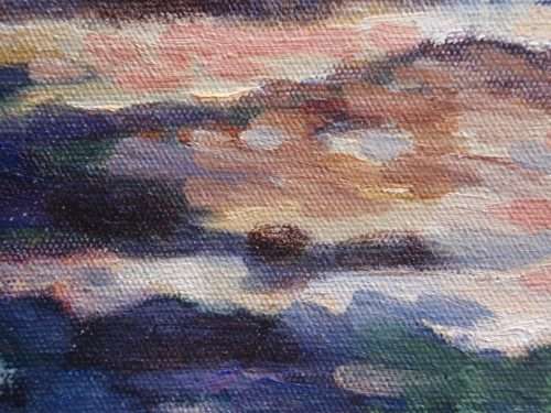 WONDERFUL ORIGINAL MAUREEN DE MOOR. IMPRESSIONIST OIL PAINTING `AUTUMN IN CLARENS` WELL KNOWN ARTIST