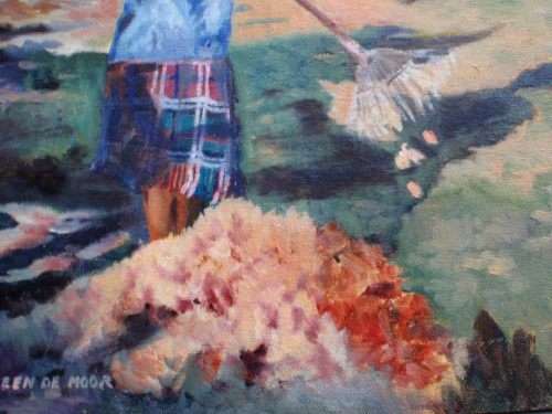 WONDERFUL ORIGINAL MAUREEN DE MOOR. IMPRESSIONIST OIL PAINTING `AUTUMN IN CLARENS` WELL KNOWN ARTIST