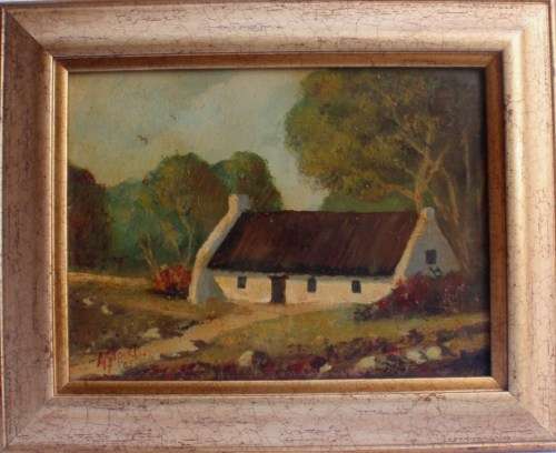 ANTIQUE OIL PAINTINGS SIGNED A.G.MORRIS  - CAPE HOUSE
