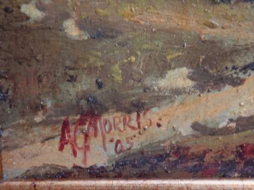ANTIQUE OIL PAINTINGS SIGNED A.G.MORRIS  - CAPE HOUSE