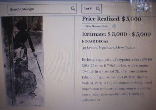 EDGAR DEGAS - GENUINE ORIGINAL ETCHING - VALUED by BONHAMS LONDON - LOW START FOR INVESTMENT ART!