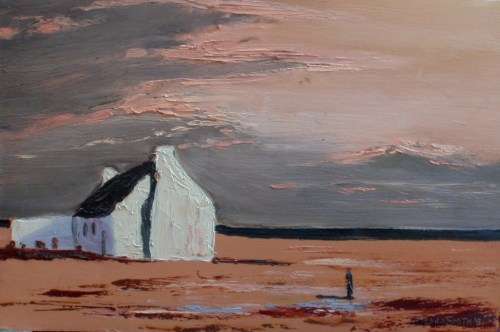 VINTAGE - AMAZING ORIGINAL OIL by LARA SMITH (CIRCA 1981) MONOCHROMATIC PALETTE KNIFE - INCREDIBLE!