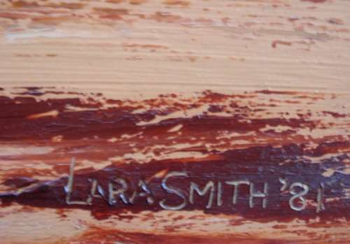 VINTAGE - AMAZING ORIGINAL OIL by LARA SMITH (CIRCA 1981) MONOCHROMATIC PALETTE KNIFE - INCREDIBLE!