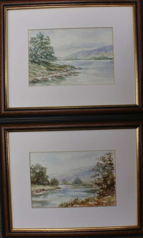 ORIGINAL WATERCOLOURS - NORMA WILES - TWO LOVELY SCENES `ON THE WAY TO THE BERG, KWA ZULU-NATAL.`