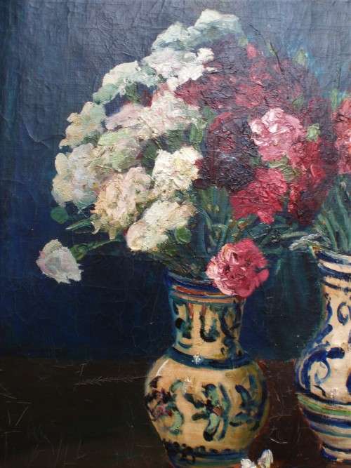 Majestic old Impressionist still life - wonderful original piece! Fabulous character painting.