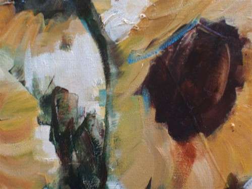 Original Nicole Pletts - well known for her fabulous flowers! Lovely large  painting.