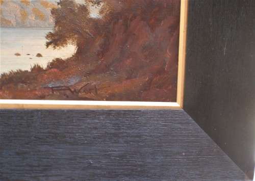 S.African vintage landscapes - a pair signed P.Wort. Gorgeous old oils in ebonized frames.