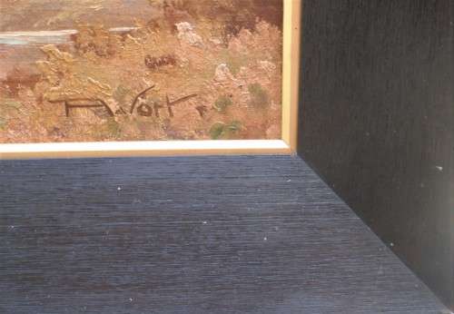 S.African vintage landscapes - a pair signed P.Wort. Gorgeous old oils in ebonized frames.