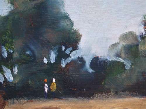 Original oil painting of S.African farmland `Hay Bales` impressionist piece well framed - fabulous!