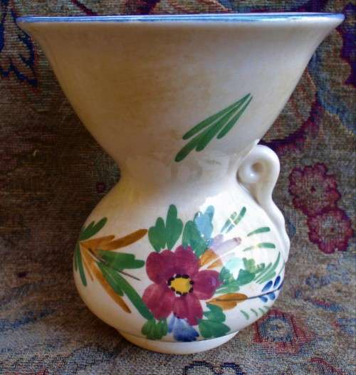 Vintage hand painted vase - charming cottagey piece.