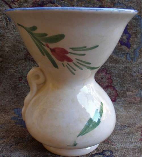 Vintage hand painted vase - charming cottagey piece.