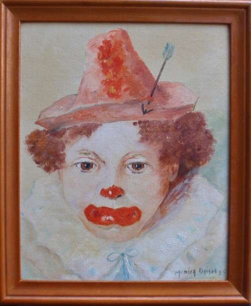 Original oil painting  by Monica Daish - known for her classic `Coco` clown paintings.