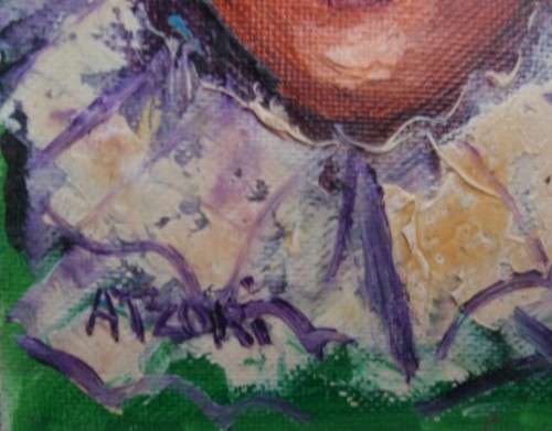 Original clown oil Antonio Atzori 1939 Pillaro Italy. Listed with works sold on auction.