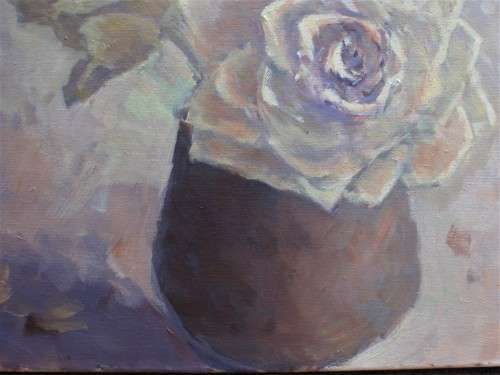 Original Mark Phillips, oil on canvas frame - well known KZN artist. Gorgeous neutral monochromatic.