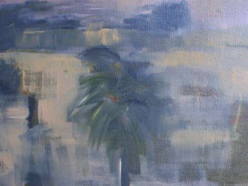 Original oil painting on stretched canvas `Butterfly` - sophisticated abstract in muted hues.