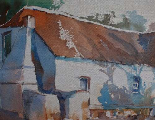 Original watercolour by Marion Townsend - reknown S.African artist. Cape Homestead.