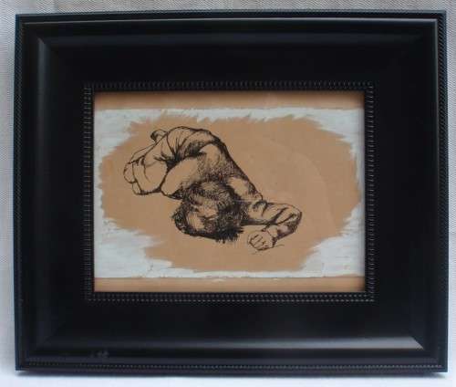 Interesting original ink sketch - lovely character monochrome piece!