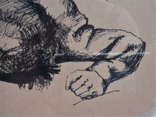 Interesting original ink sketch - lovely character monochrome piece!