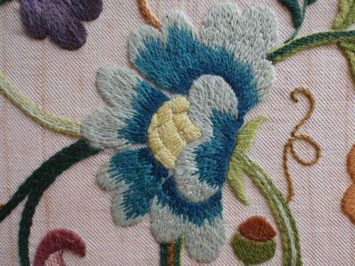 Vintage embroidery - beautiful needlecraft - Jacobean crewel.  A real masterpiece of handwork.