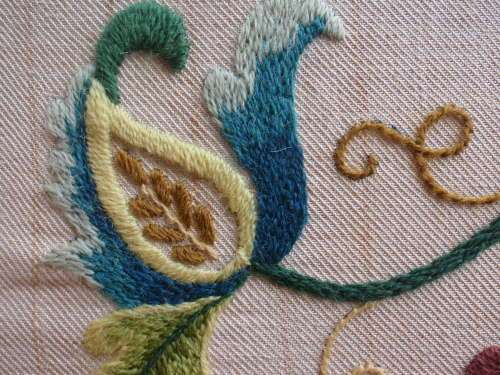 Vintage embroidery - beautiful needlecraft - Jacobean crewel.  A real masterpiece of handwork.