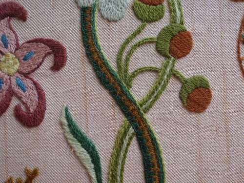 Vintage embroidery - beautiful needlecraft - Jacobean crewel.  A real masterpiece of handwork.