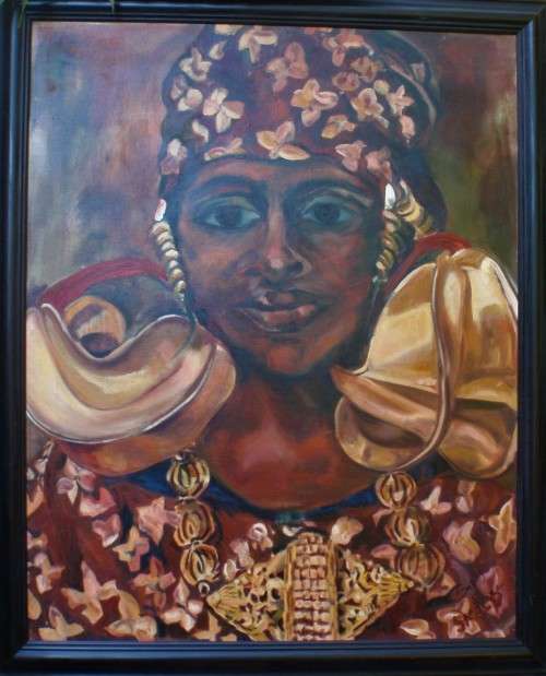 Stunning large original Sally van Heyzen oil painting - fabulous statement piece!