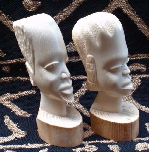 African bone carvings - beautiful ethnic works of art. Price is for both.
