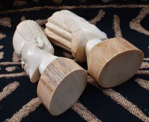 African bone carvings - beautiful ethnic works of art. Price is for both.